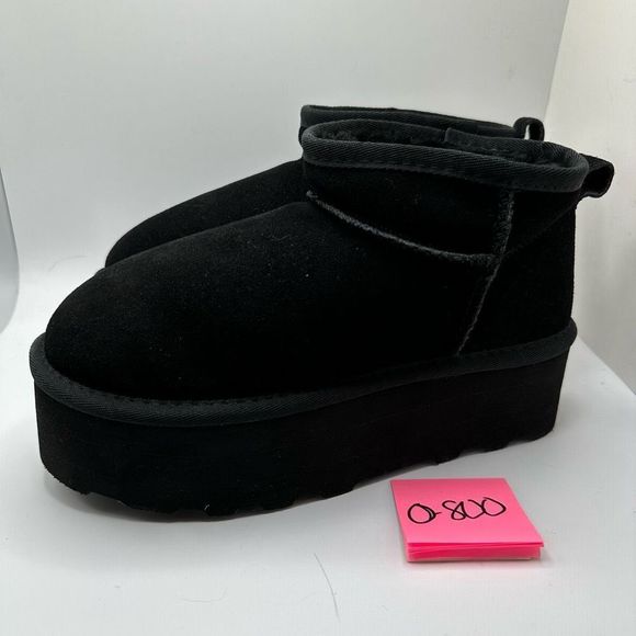 CUSHIONAIRE Women's Genuine Suede pull platform boot +Memory Foam 5 BLACK - Picture 3 of 7
